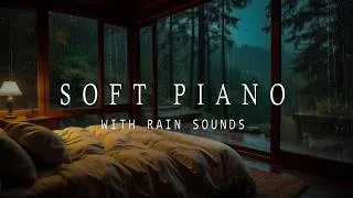 Thumbnail: Deep Sleep Piano & Steady Rain Sounds for Stress Relief | Cozy Forest Glass Bedroom
