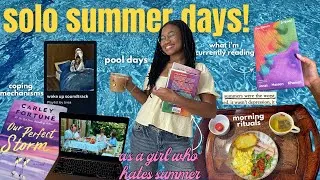 Thumbnail: coping mechanisms for a girl who hates summer 🌤️👒 days in my life and a summer reading vlog 📖 