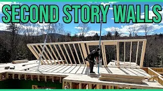 Thumbnail: Framing Second Story Walls; Preparing for Roof Trusses