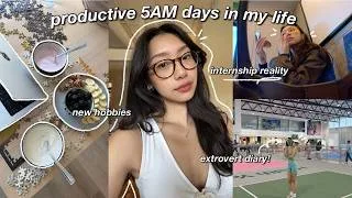 Thumbnail: slice of life 🍵 waking up at 5AM, internship days in my life, trying pickleball & being an extrovert