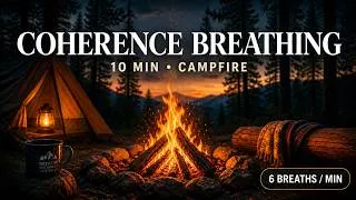 Thumbnail: 10-Minute Coherence Breathing by the Campfire | Deep Relaxation & Nature Sounds