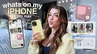 Thumbnail: WHAT’S ON MY IPHONE 16 PRO MAX 🎀📱 | aesthetic setup, widgets & best apps + customization