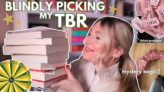 Thumbnail: BLINDLY PICKING MY TBR📚🎟️|mystery bags, number wheel, and ticket prompts!