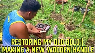 Thumbnail: RESTORING MY OLD BOLO | Making A New Wooden Handle | province life