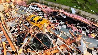 Thumbnail: Effingham, Illinois Significant Tornado Damage Mid America Motorsports & Museum Wrecked