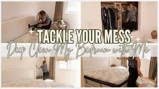 Thumbnail: NEW!! NON TOXIC Deep Clean with me 2026 | Primary Bedroom Cleaning + Homemaking Motivation 2026