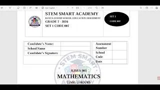 Thumbnail: MATHEMATICS | GRADE 7 | TERM 3 OPENER EXAMS | 007 | SEPTEMBER 2026