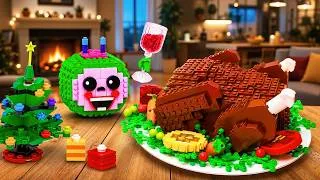 Thumbnail: Christmas in July ? Cocomelon ASMR LEGO Turkey & FAST FOOD IRL - LEGO FOOD Mukbang