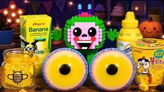 Thumbnail: LEGO FOOD MUKBANG - ASMR YELLOW FAST FOOD IRL (Pizza, Noodles, Fried Chicken.) | Stop Motion Cooking