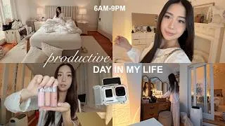 Thumbnail: 7AM-9PM productive day in my life | room + beauty room cleanup, new hair, makeup haul, what I eat