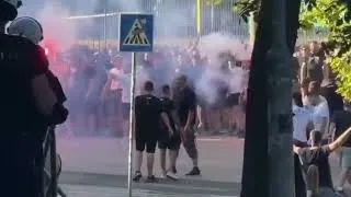 Thumbnail: Partizan Belgrade Fans March For The Derby Against Rivals Red Star
