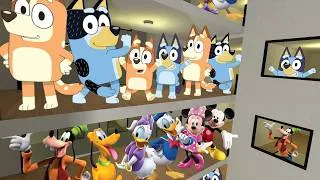 Thumbnail: They Teamed Up to Catch Me! Mickey Mouse Clubhouse and Bluey Family Gmod Nextbots