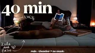 Thumbnail: read with me for 40 minutes 🌧️ | cozy rain & thunder sounds
