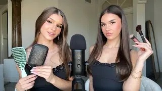 Thumbnail: Brooke Monk and Leah Halton try ASMR *Doing YOUR favorite triggers* 