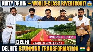 Thumbnail: 😱 From Dirty Drain to WORLD-CLASS Riverfront! 🇮🇳 | Delhi’s Stunning Transformation & Maintenance
