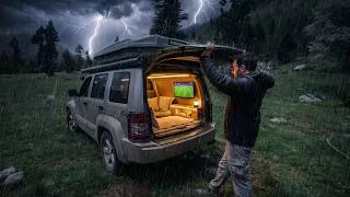 Thumbnail: RELAXING SOLO Car Camp-From Sun to Storm: Four Seasons in One Night | A Solo Camping Adventure