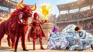 Thumbnail: Diamond Family VS Ruby Family: RUMI Gets The Magic Leopard Racing Championship - KPOP Demon Hunters