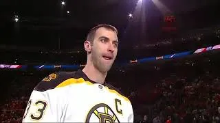 Thumbnail: Zdeno Chara and Shea Weber face off in hardest shot final. 2011.