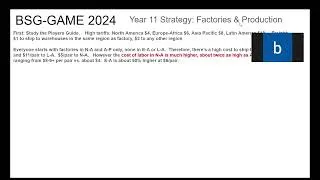 Thumbnail: BSG Game 2024 Year 11 Factory Production Facilities setup