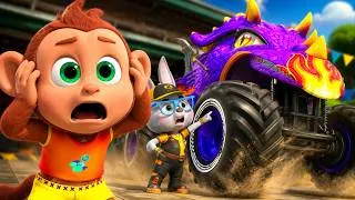 Thumbnail: Naughty Monkey Built a Giant Dragon Monster Truck… Then THIS Happened! 😱🔥🚙
