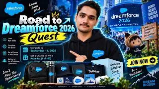 Thumbnail: DON’T MISS This Salesforce Quest! || Win FREE Swags & Prize Boxes || Road to Dreamforce 2026