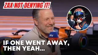 Thumbnail: Zak Brown Subtly WANTS Max Verstappen If Lando Norris or Oscar Piastri Leave
