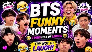 Thumbnail: 😂💜 BTS Funny Moments | Try Not To Laugh Challenge | 2 Mins Full Of Laughs 🔥