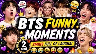 Thumbnail: 😂💜 BTS Funny Moments | 2 Minutes Full Of Laughs | Try Not To Laugh 🔥
