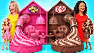Thumbnail: We Build Amazing Doll House Bubble Gum vs Chocolate | Funny Situations by Bubba DO Challenge