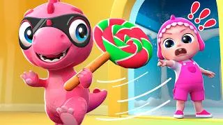 Thumbnail: Colorful Escape Room Adventure  Baby vs Dino Lollipop Chase | 🌈 Bubbleee - Sing, Dance and Learn!🌟