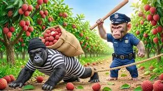 Thumbnail: Music Video Police Monkey Vivi Drives His JCB to Harvest Mangosteen and Catch a Sneaky Thief