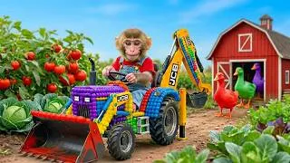 Thumbnail: Music Video Monkey Rebuilds the Duck House After a Shocking Escape! JCB 3cx Tractor Excavator MONKEY