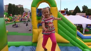 Thumbnail: Yaroslava And Friends At The Outdoor Playground | Fun Kids Video About Inflatable Trampoline