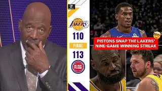 Thumbnail: "Shame" - J Worthy RIPS LeBron/Luka Doncic as Pistons end Lakers' 9-game winning streak without Cade