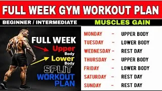 Thumbnail: Full Week Gym Workout Plan | Upper Body Lower Body Split Workout | @BuddyFitness