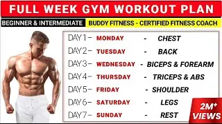 Thumbnail: Full Week Gym Workout Plan | Gym Workout Plan | @BuddyFitness