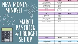 Thumbnail: March Paycheck #1 Budget Set Up | Financial Mindset | Budget With Me | Budget By Paycheck