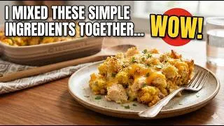 Thumbnail: Cheesy Ranch Chicken Cornbread Stuffing Bake | Easy One-Pan Dinner
