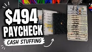 Thumbnail: CASH STUFFING | $494 | AUGUST PAYCHECK #3 | LOW INCOME | #cashstuffing #budgeting #lowincomesavings 