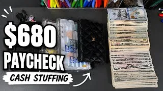 Thumbnail: CASH STUFFING | $680 | AUGUST PAYCHECK #2 | #cashstuffing #budgeting #sinkingfunds 