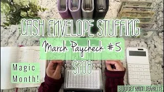 Thumbnail: CASH ENVELOPE STUFFING | $708 | March 2023 Budget | Cash Envelope Method