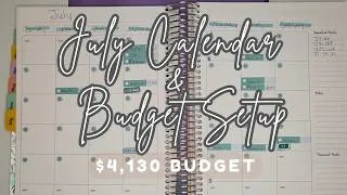 Thumbnail: $4130 July Monthly Budget & Calendar Set Up