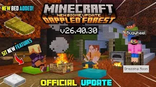 Thumbnail: Minecraft 26.40.30 Version Released | Minecraft 26.40.30 Straw Bed, Cushion, Camp, New Forest Added!