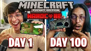 Thumbnail: I Survived 100 days in Minecraft Pocket Edition On HARDCORE [Hindi] 