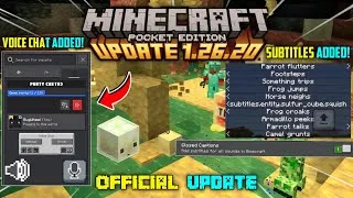 Thumbnail: Minecraft 26.20 Official Version Released | Minecraft 26.20 - SUBTITLES & NEW FEATURES Added!
