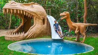 Thumbnail: Building Water Slide Park into Underground Swimming Pool Dinosaur House