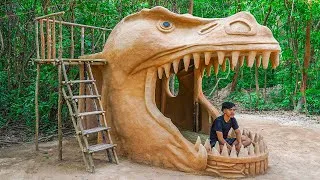 Thumbnail: Build Jurassic House for Survival Shelter in Jungle - Building Art Dinosaur House
