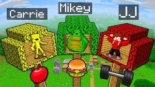 Thumbnail: JJ vs Mikey vs Banana: FAT vs STRONG TREE BASE Challenge in Minecraft (Maizen)
