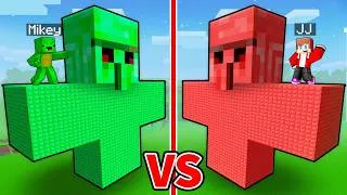 Thumbnail: JJ & Mikey Built GIANT EMERALD vs RUBY GOLEMS BATTLE in Minecraft (Maizen)