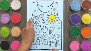 Thumbnail: Coloring a Cute Summer Tank Top /learn color/sandpainting/asrm/drawing/satisfying/diy/bumblebee tv